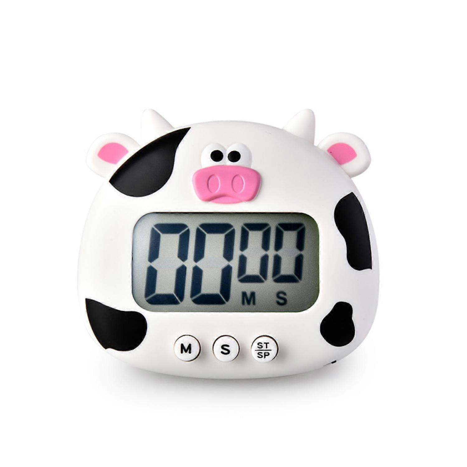 JUSTUP  Countdown Timer Digital Cooking Timer with Magnetic LCD Large-Screen Visual Clock  Hangable Alarm Clock --- White Calf