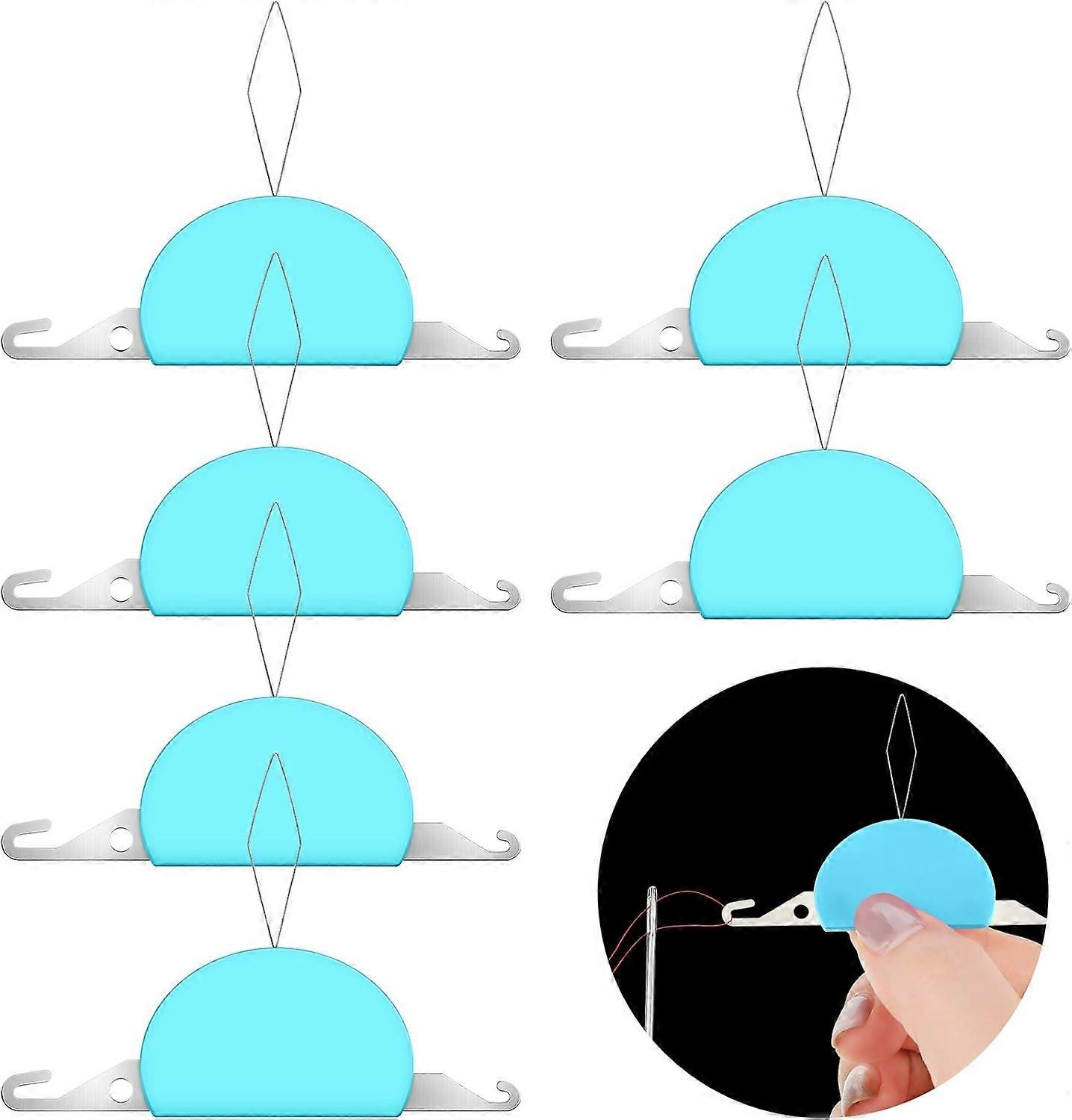 6 Pieces 3-in-1 Plastic Needle Threaders, Plastic Wire Loop DIY Hand Machine Sewing Tool