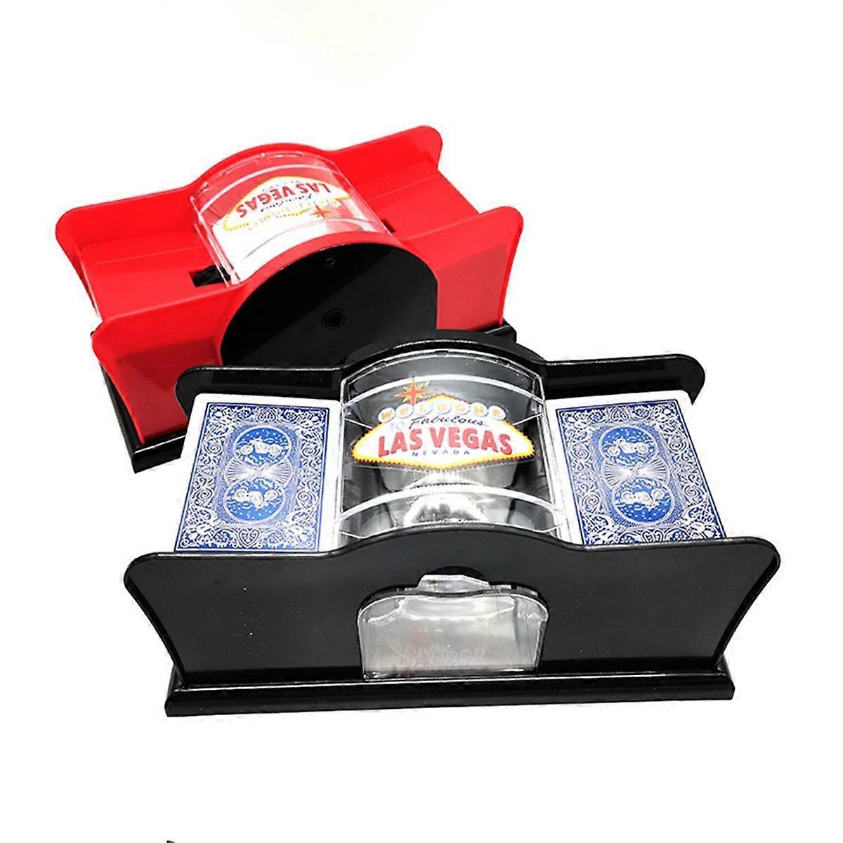 Manual Card Shuffler Poker Shuffle Machine Cards Holder Easy Hand Cranked System Card Shuffler Red