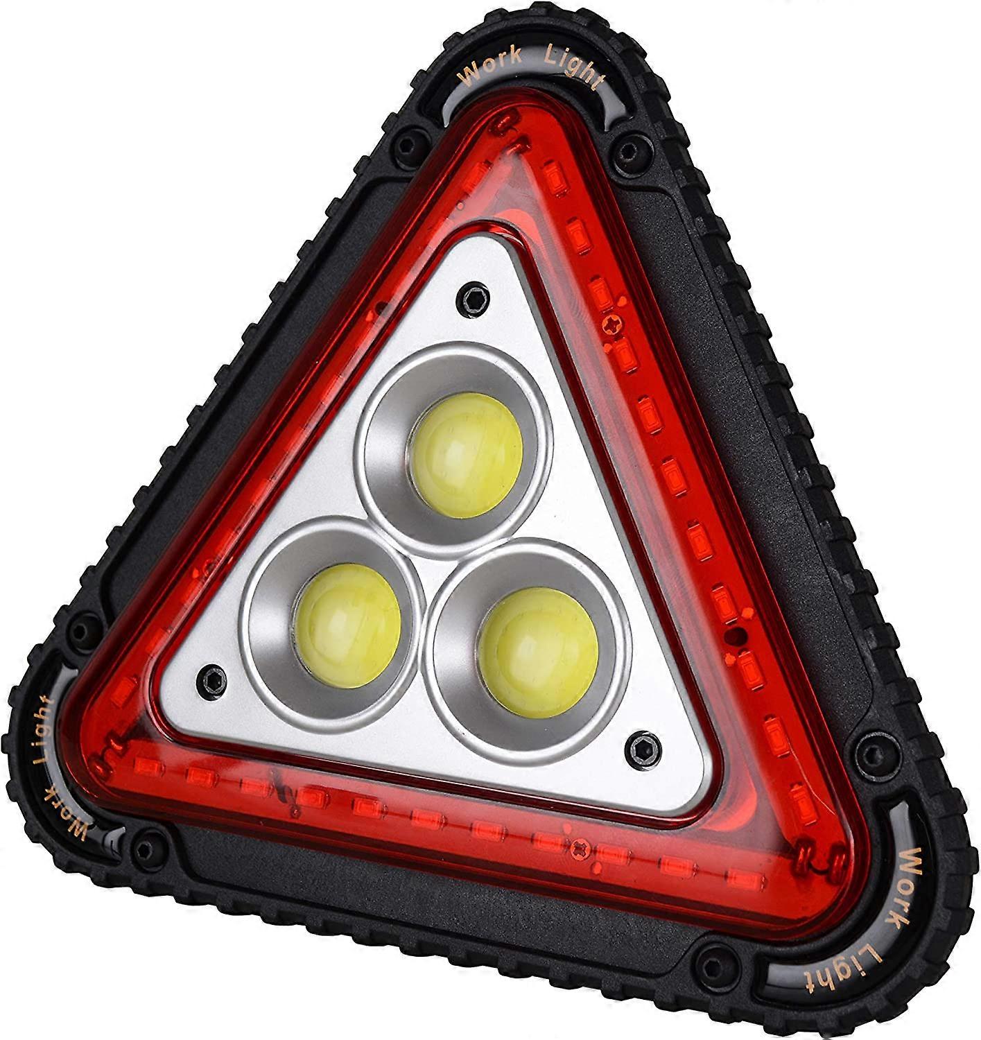 Warning Triangle LED Work Light Car Road Emergency Lamp USB Rechargeable 4 Modes