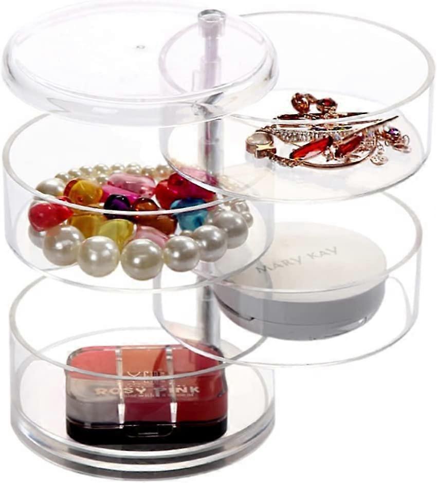 Stackable Cosmetic Storage Display Case with 4 Layers