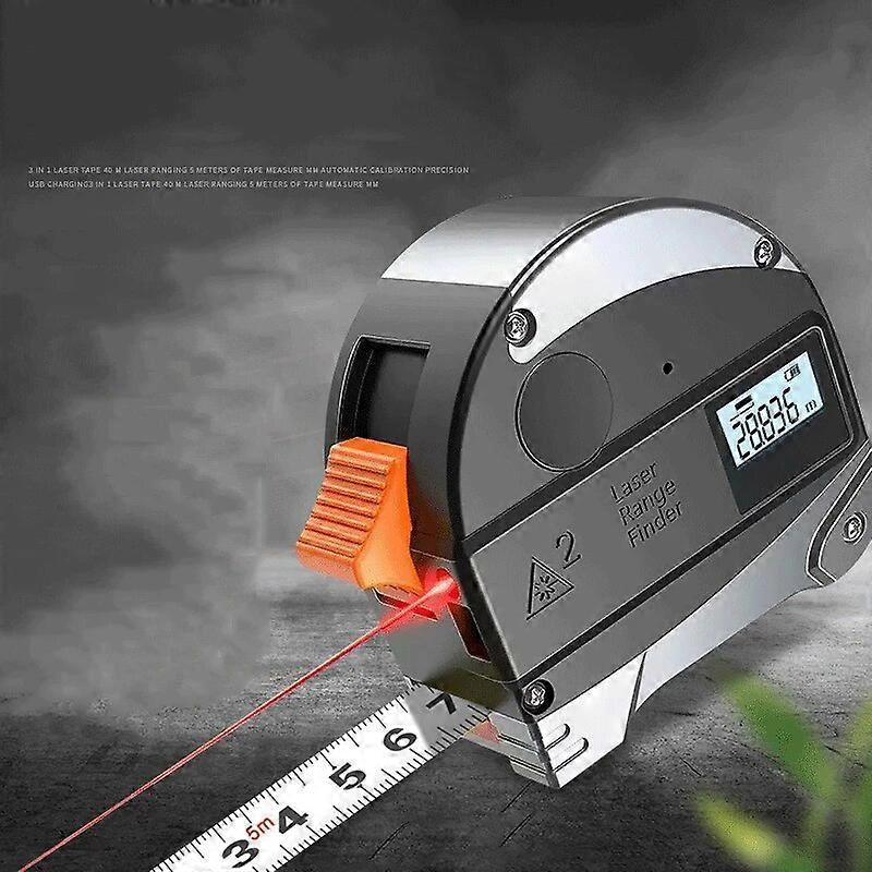 O50 Laser Measuring Tape  Digital Electronic Roulette Stainless Tape Horizontal Vertical Line Multi Angle Measuring Tool