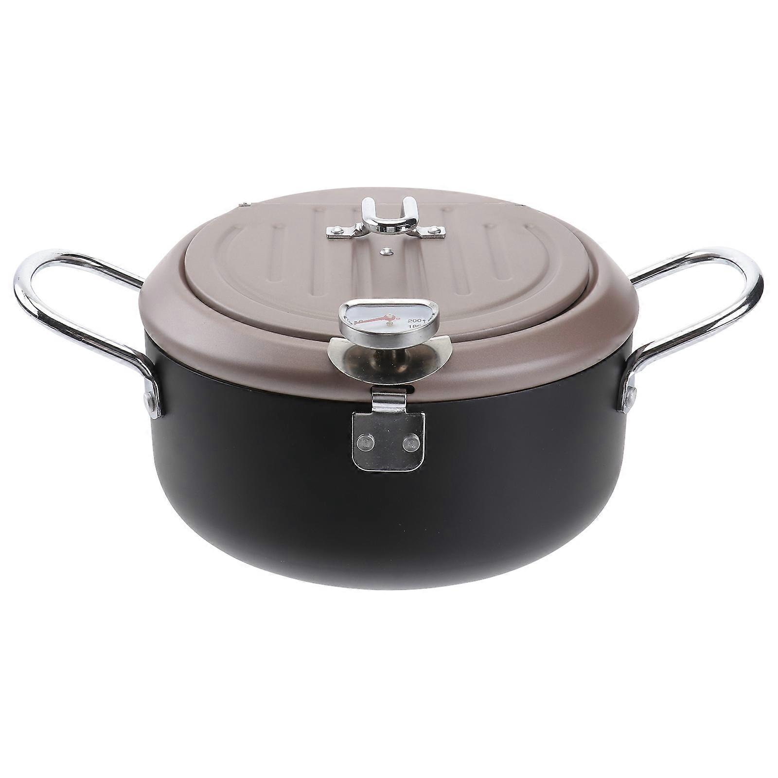 Flat Bottom Wok Frying Chicken Pot Temperature Control Fryer Japanese Fryer Pot Frying Pot Cooking Tools