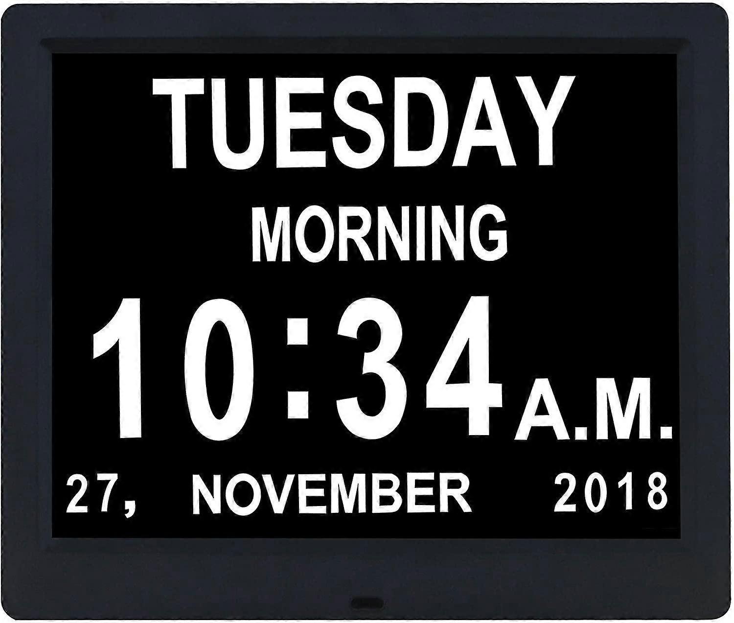 Digital Day Alarm Clock Led Calendar Dementia Time