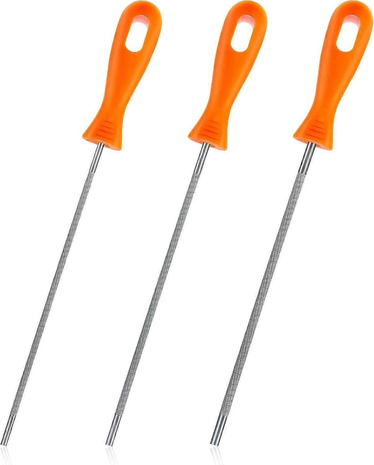 3 pieces of chainsaw chain sharpener folder chainsaw sharpener folder round sharpener file steel chainsaw folder with plastic handle suitable for chai