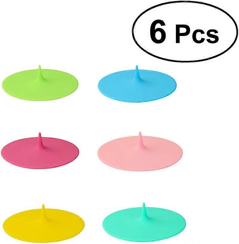 6 Piece Water Filter Lid with Silicone Anti-Scure Sealing Lid - Random Color (D-583-A)