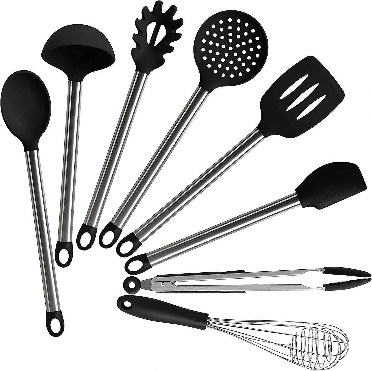 Set Utensilios De Cocina Cocinas Completas Juego De Utensilios De Cocina De  Silicona Con Mango De Madera Resistente Al Calor, Cubo De Almacenamiento De  Utensilios De Cocina Utensilios Cocina Utensilios De Cocina, image size:1500x1497