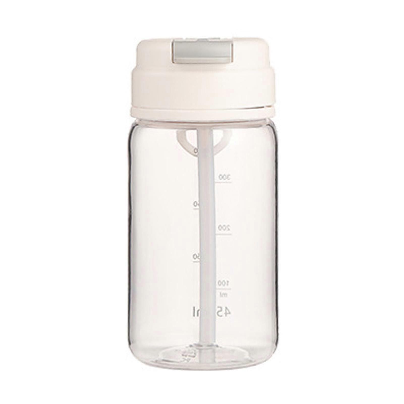 450ML/600ML Sippy Cup with Straw Flip Top Water Bottle BPA-Free One-Hand Operation Leak Proof Drinking Bottle for Work Study Travel Jikaix