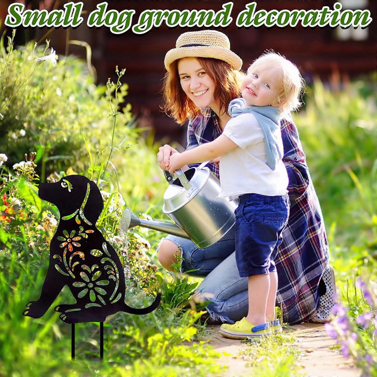 Outdoor Wrought Acrylic Dog Style Plug-in Garden Decoration Ornaments