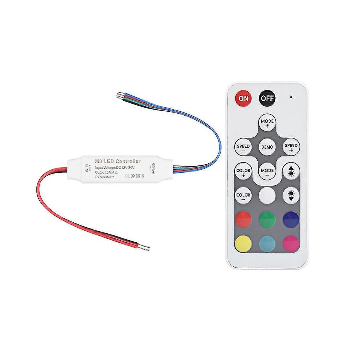 Mini Wireless Radio Frequency 18 Key Remote Control Rgb Colorful Low-voltage Led Light Strip Dimmer