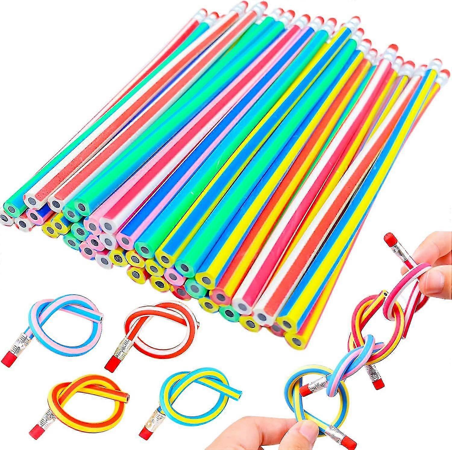 40pcs Flexible Soft Pencil.bendy Bendable Pencils With Eraser.colorful Bend Pencil For Children Students