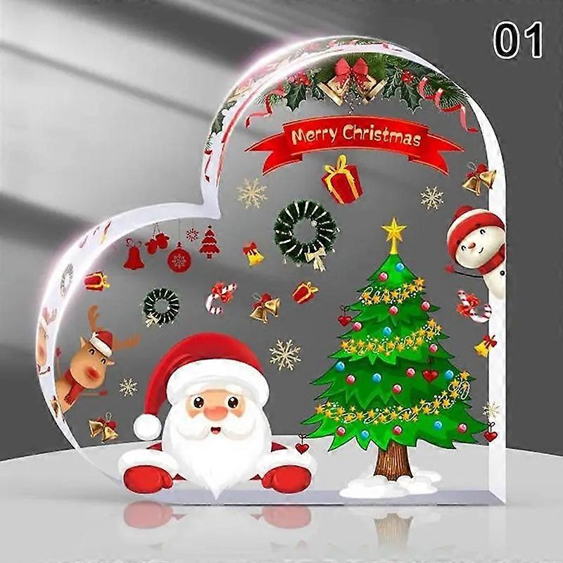 1pc Christmas Decorations Cute Heart Shaped Christmas Dining Table, Office, Counter, Desk, Shelf Home Decorations