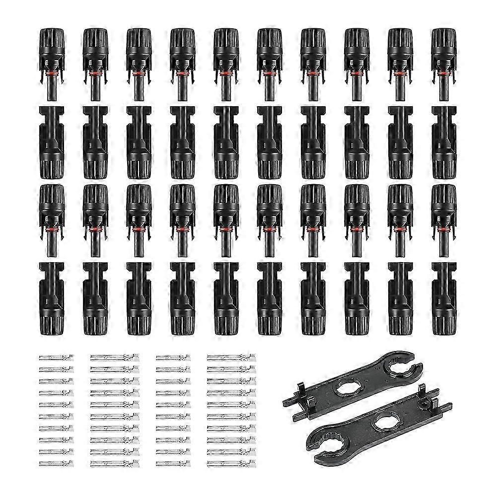 20pairs Solar Panel Connectors, Male/female 1000v Solar Panel Cable Connector Ip67waterproof,2assembly Wrenches