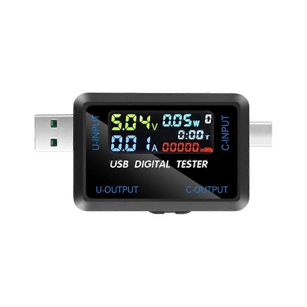 USB/USB C PowerMeterDigital LCD Voltage Current Load Tester Tablets Laptops