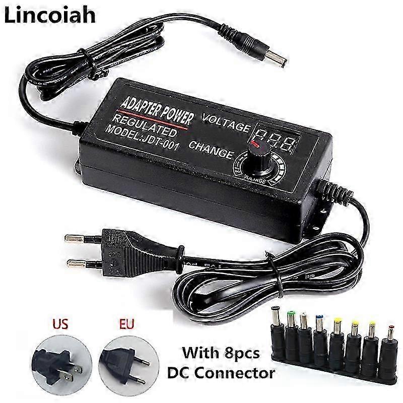 Adjustable 3V 5V 6V 9V 12V 15V 18V 24V 1A 2A 3A 5A Universal AC/DC Adapter Display Screen Voltage Re
