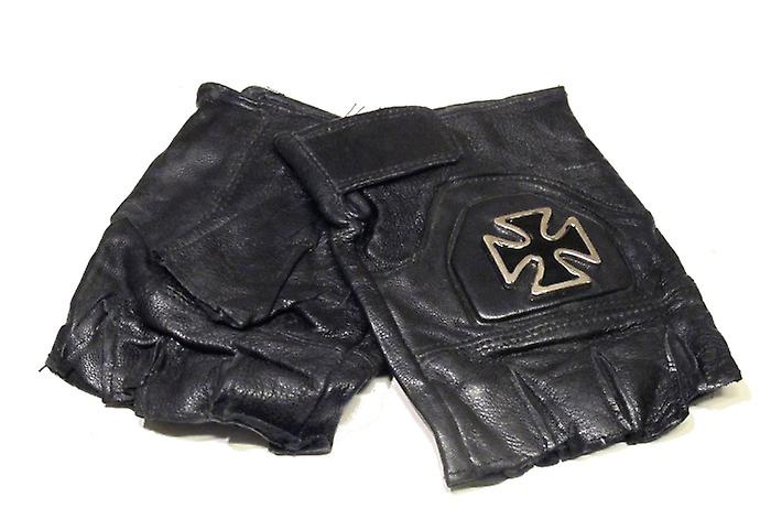 Leather fingerless gloves 