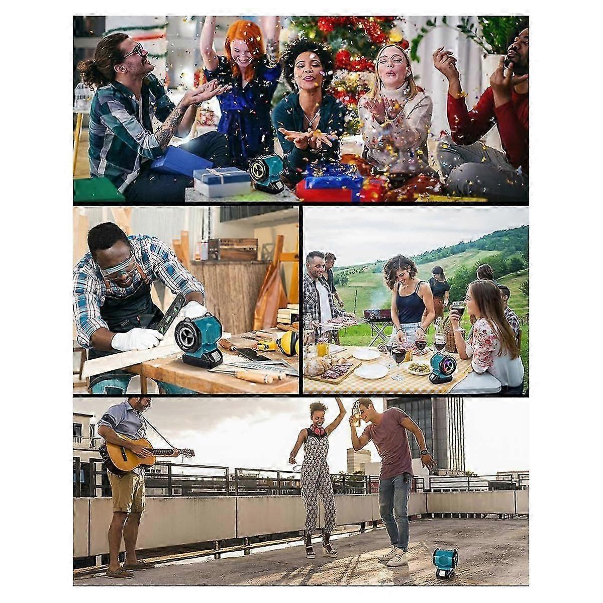 Hifi بلوتوث مكبر صوت 3D ستيريو RGB ضوء الغلاف الجوي للكاريوكي لبطارية ليثيوم 18-20 فولت