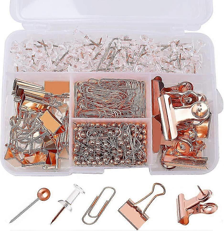 Push Pins Binder Clips Paper Clips Map Tas Sets, 5 Styles 500 Pcs Paper Clips Binder Clips Push Pins Map Tas Set, School And e Supplies,0092