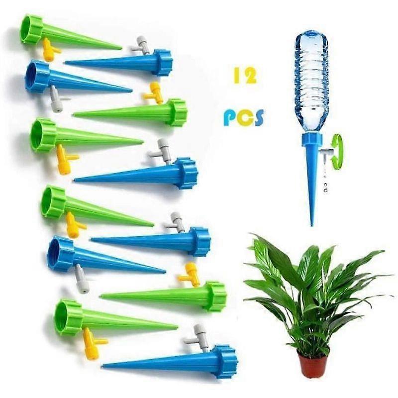 12pcs Drip Irrigation Bottle Watering Cone with Slow Release Control Switch Automatic Waterer