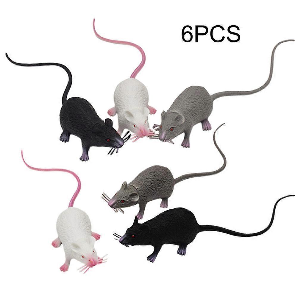 6PCS Halloween Prank Props - Non-toxic PVC Simulation Mice Set