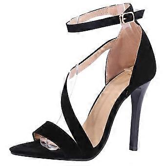 Fashion Women High-top Sandals Solid Color High Heel Shoes Summer Sandals (43)