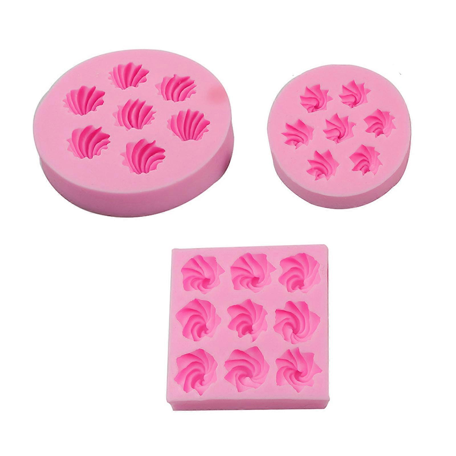 DIYミニクリームシリコーンモールド手作りフォンダンビスケットモールドケーキデコレーションツールキッチンベーキングアクセサリーピンク