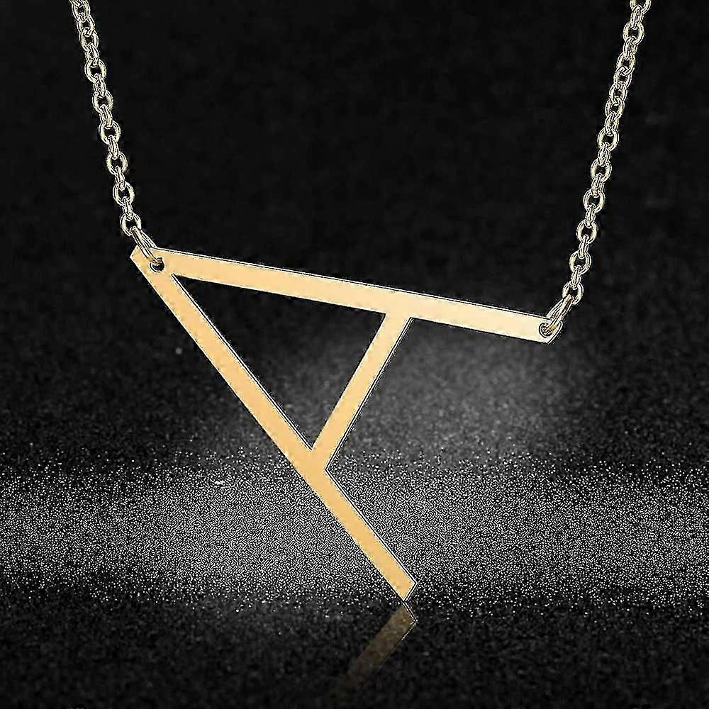 Collier pendentif prénom initiale en acier inoxydable pour femme, alphabet A-Z
