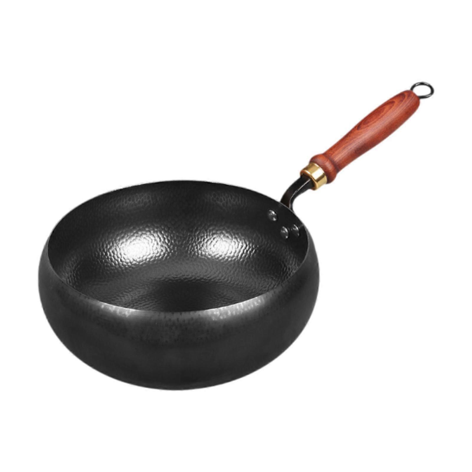 Wok Pan Cooking Wok Cookware Manual Forging Multipurpose Universal Wood Handle