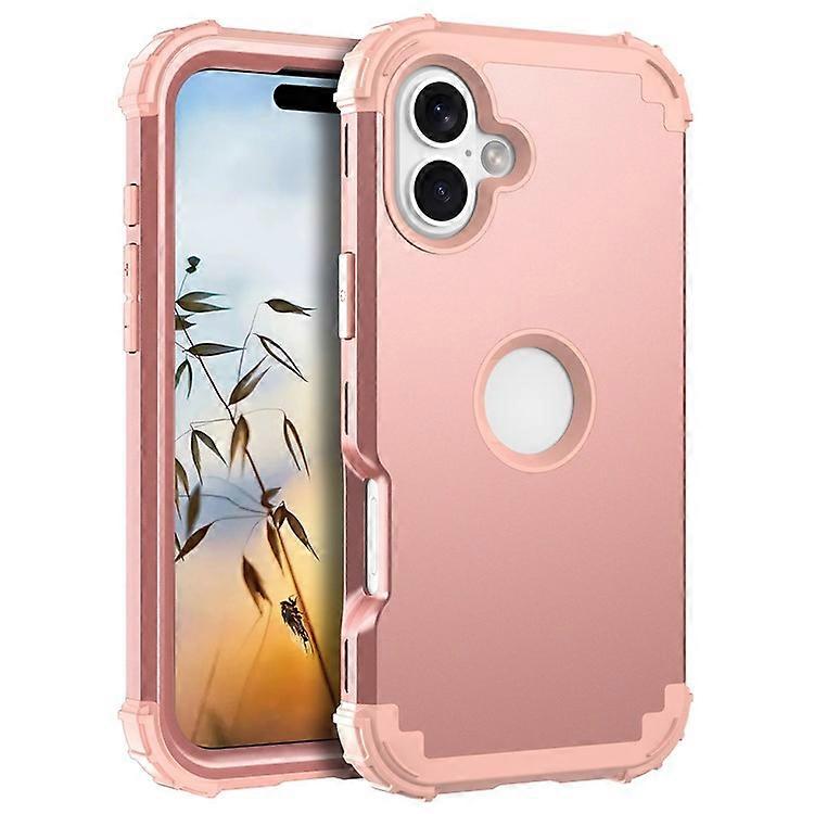 L-Style Compatible For iPhone 16 Case Shockproof PC + Silicone Phone Back Cover