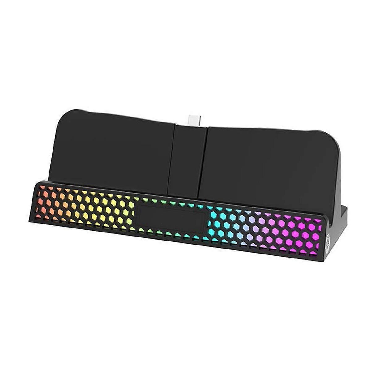 For Handheld Charging Single Base Charging Portable Stand with RGB Light for Portal Console Black