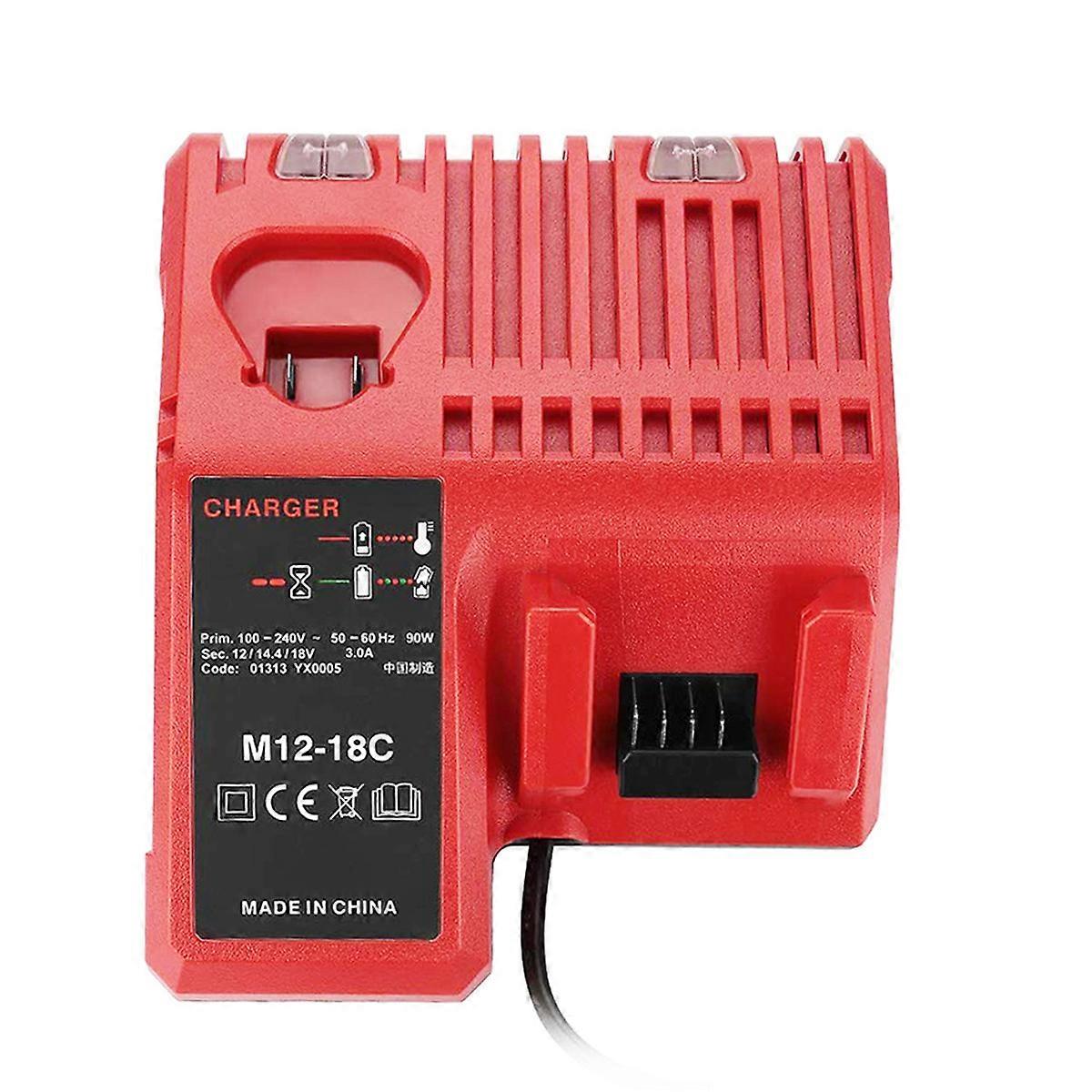 Compatible with 12V-18V lithium battery charger Milwaukee M12-18C M18 Replacement US plug