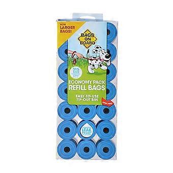 Bags On Board Waste Pick Up Refill Bags - Blue, 315 Bags