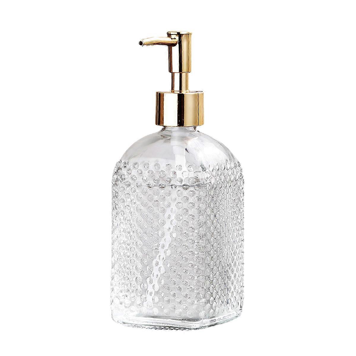 Square glass hand soap bottle, suitable for kitchen, bathroom
