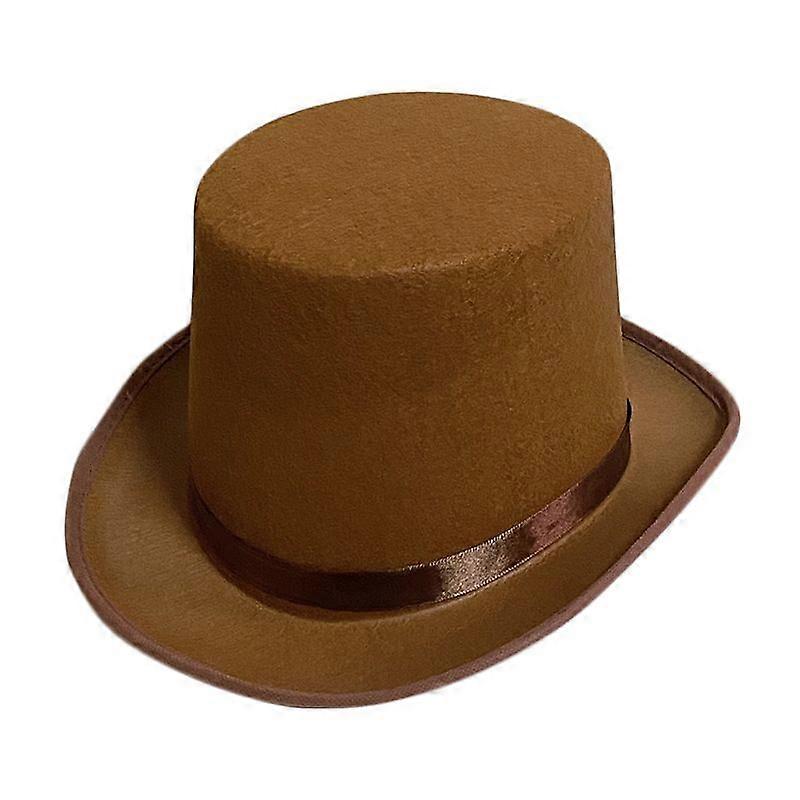 Bristol Novelty Unisex Wool Effect Top Hat Brown