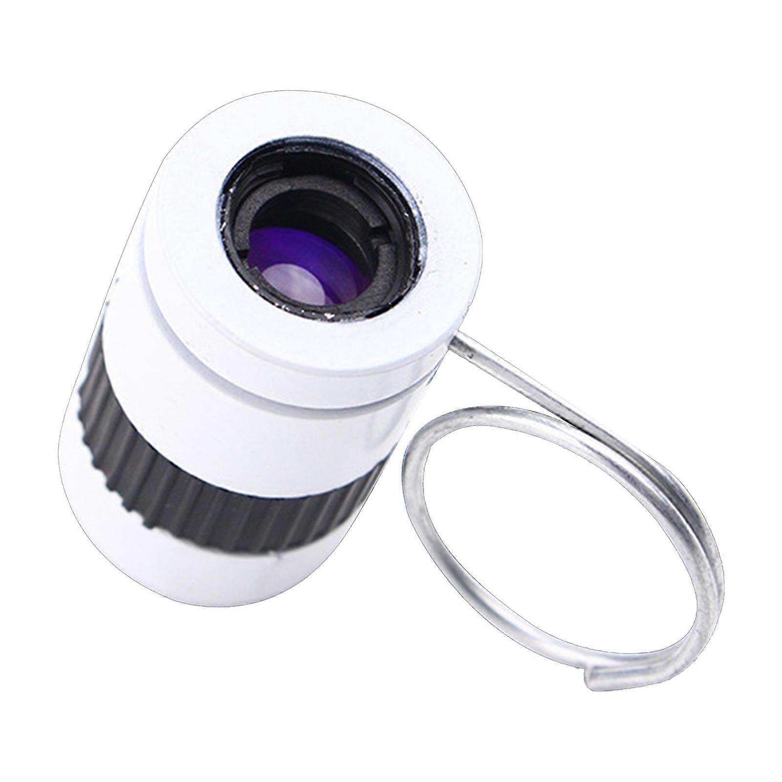 2.5 Ratio Pocket Scope 19.5x23mm Handheld Telescope Waterproof Monocular Telescope Miniature Finger Buckle Telescope  White