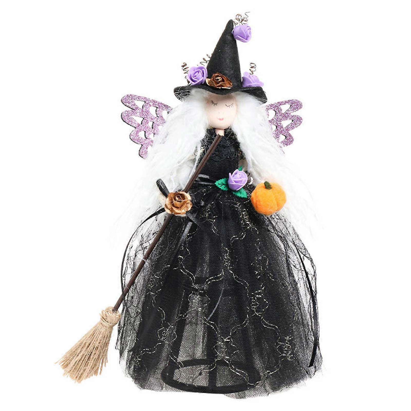 ハロウィーンハンギングウィッチデコレーションおもちゃバタフライウィッチシェイプフィギュアフェスティブヤードデコレーションお化け屋敷アクセサリーバイオレット