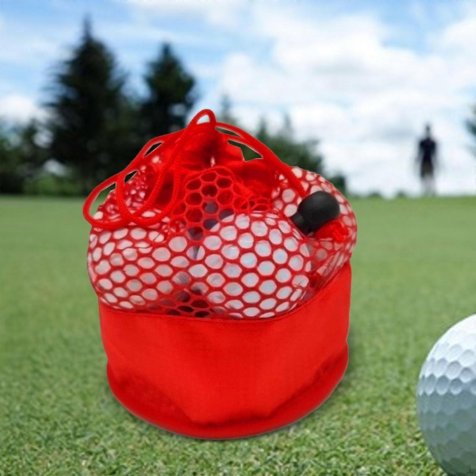 Golf Ball Bag Drawstring Mesh Holder Portable Net Pouch for Diving Gym Sports