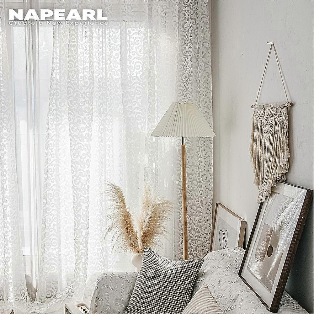 1 PC NAPEARL European Style Jacquard Curtain Organza Tulle Bedroom Kitchen Window Sheer