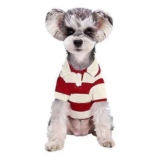 Pet Vest Contrast Color Striped Dog T-Shirt Soft Breathable Summer Doggy Clothes for Bichon Poodle Chihuahua