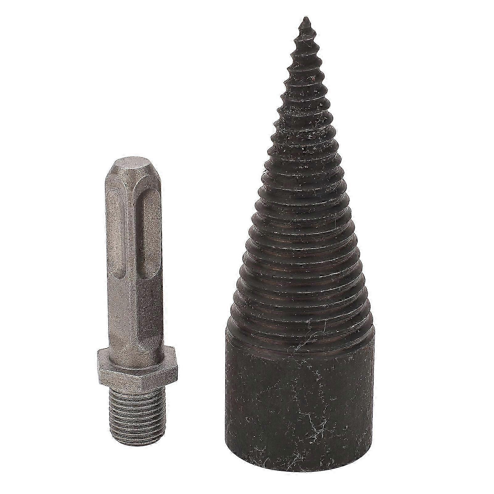 Wood Cone Punch Firewood Separation Detachable Round Shank Thread Drill Bit Splitter Tool