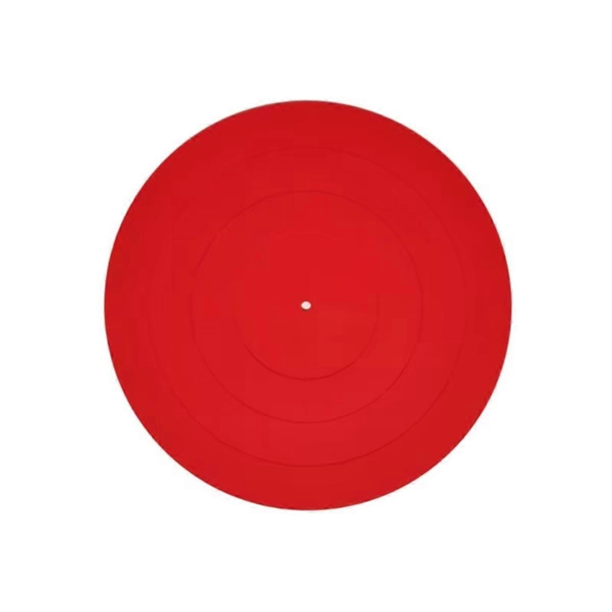 12 Inch Anti-Vibration Silicone Pad for LP Turntable, Non-Slip Rubber Mat for Enhanced Sound Quality and Stability Red