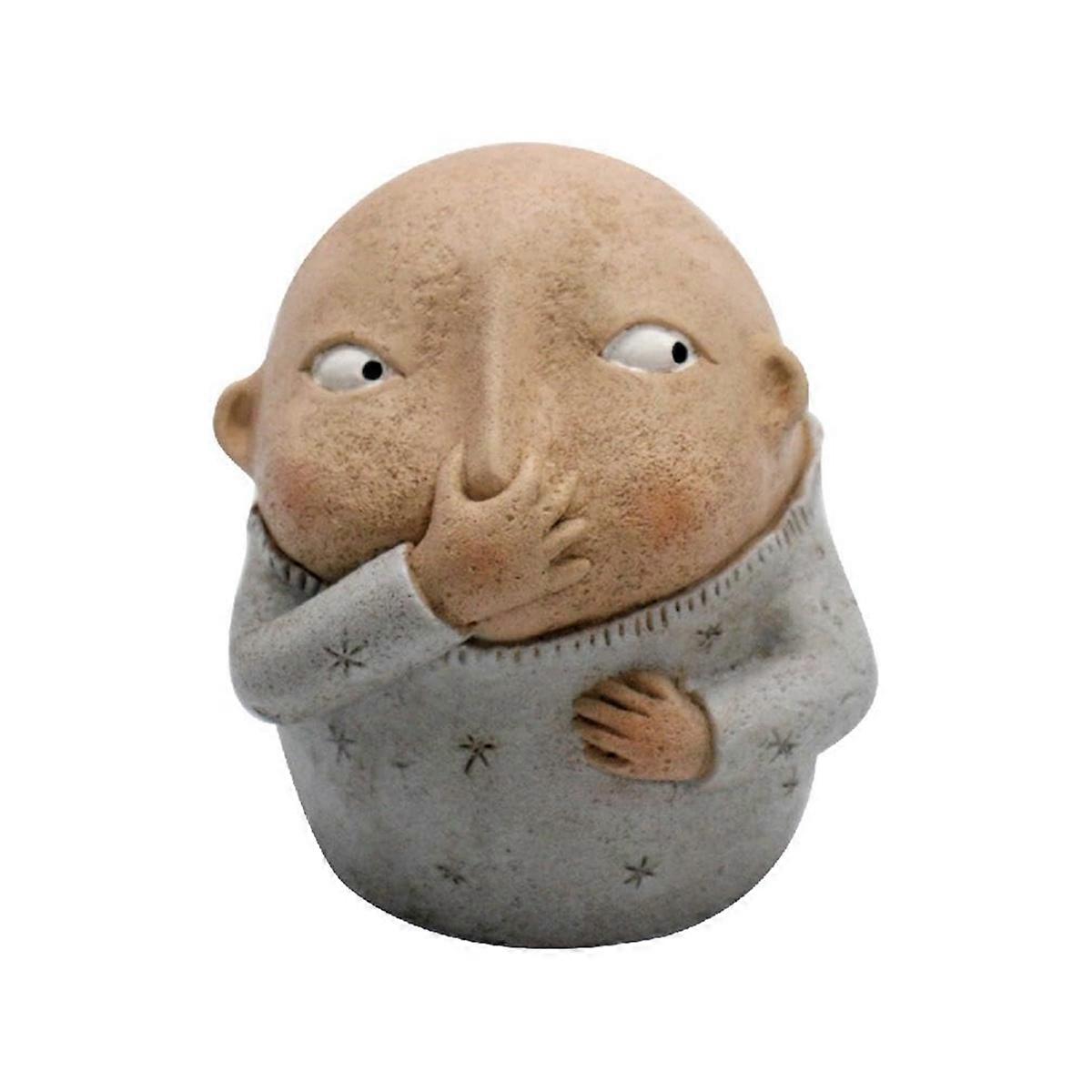 Boy Holding Nose Bathroom Statue, Funny Bathroom Decor Shelf