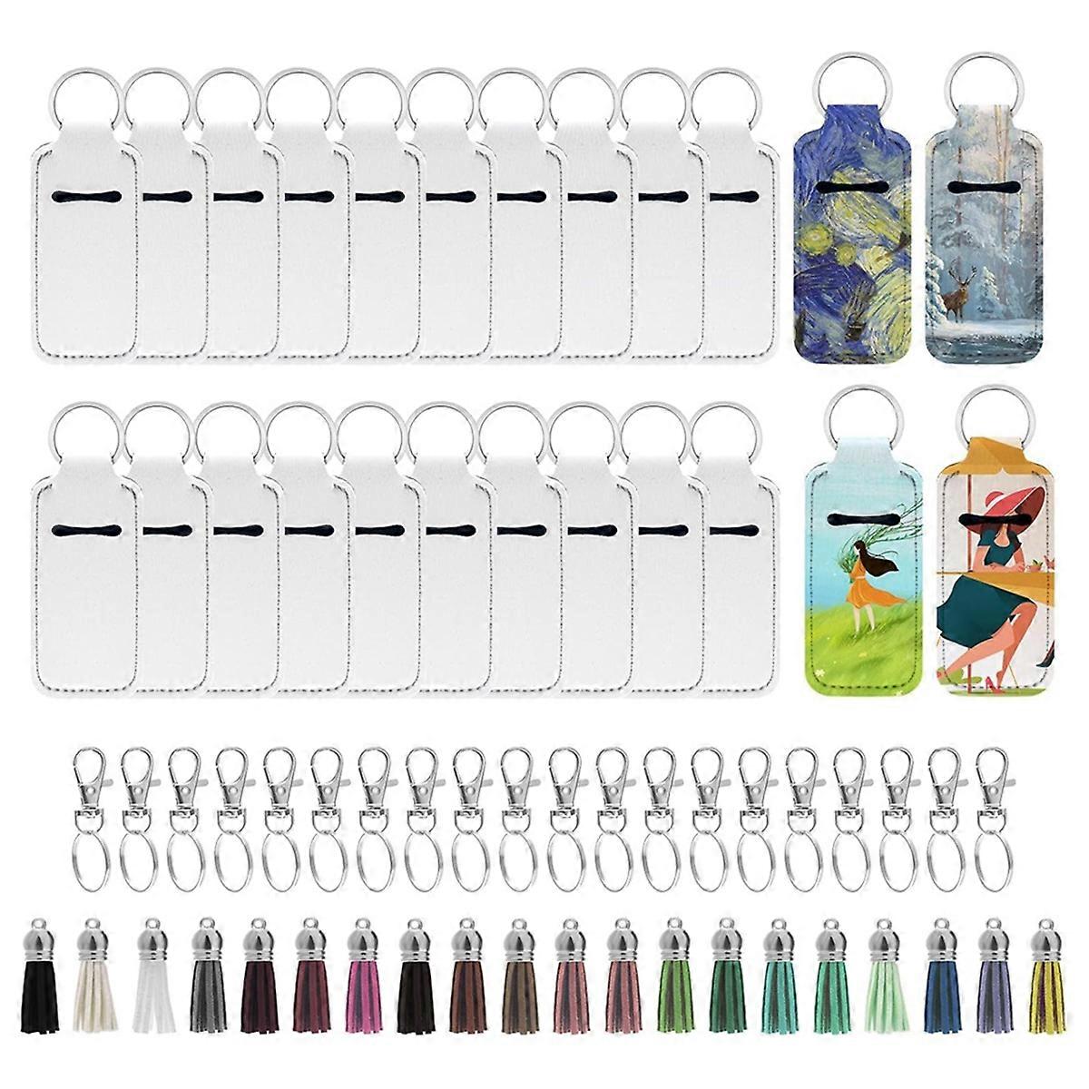 60pcs Sublimation Chapstick-Holder Blanks, Lip Balm Holder Keychain,