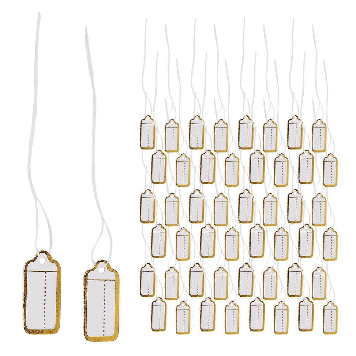 400 Pcs Paper Jewelry Price Tags with Hanging String Marking Tags Clothing Display Labels Blank Labe