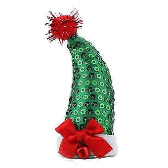 Sequins Stuffed Christmas Hat Appliques for DIY Hair Clip Sewing Patches Handmade Scarves Gloves Hair Clips Accessories  Yellow