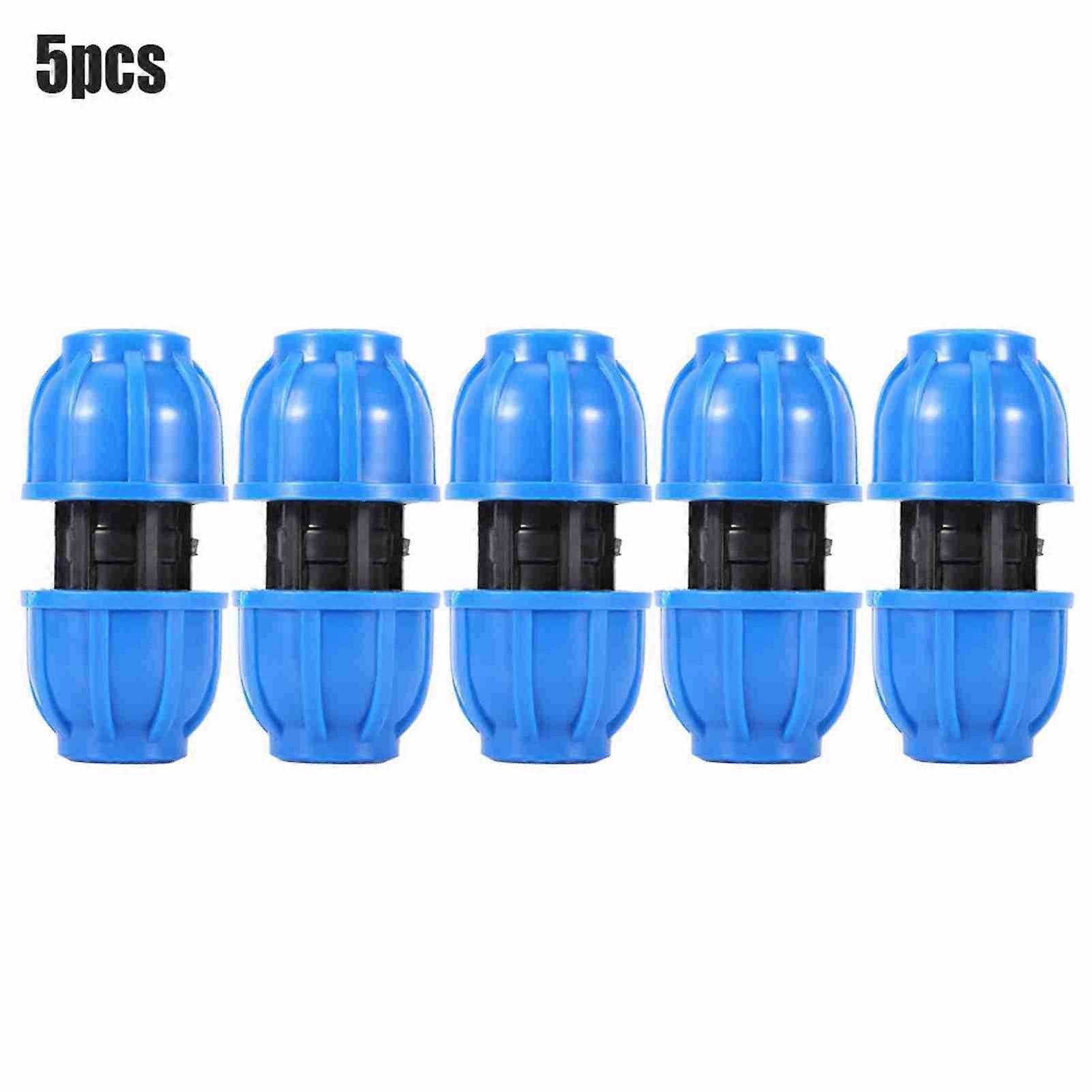 5pcs 20mm to 20mm PE Plastic Straight Water Pipe Connector Pipe Connection Adapter