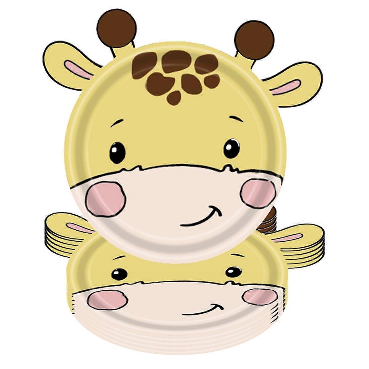 Jungle Animal Theme Paper Plate Disposable Plates Cutlery Set Fawn