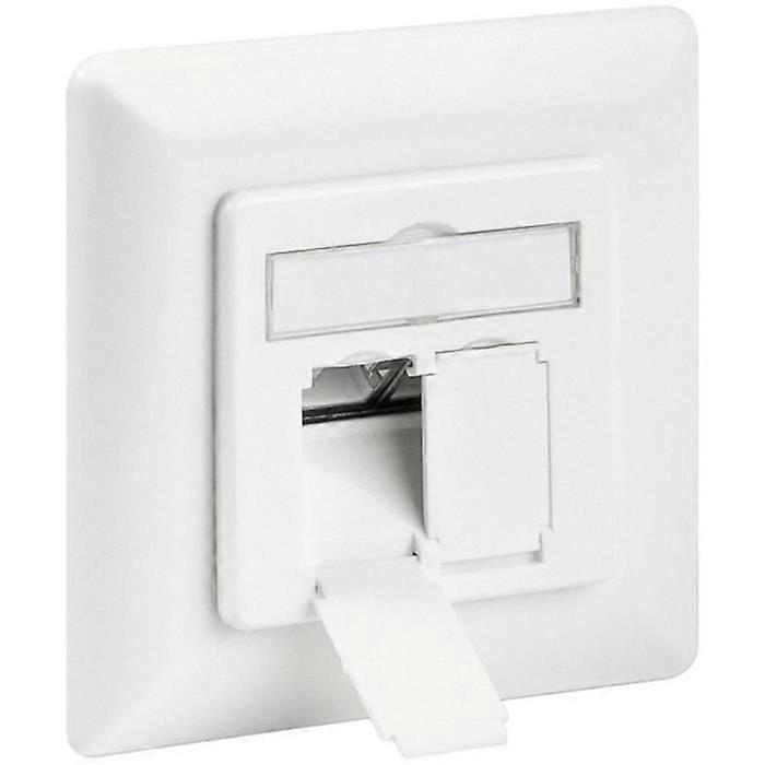 Recessed network socket - GOOBAY - CAT 6A Insert - White - Rectangular - Indoor