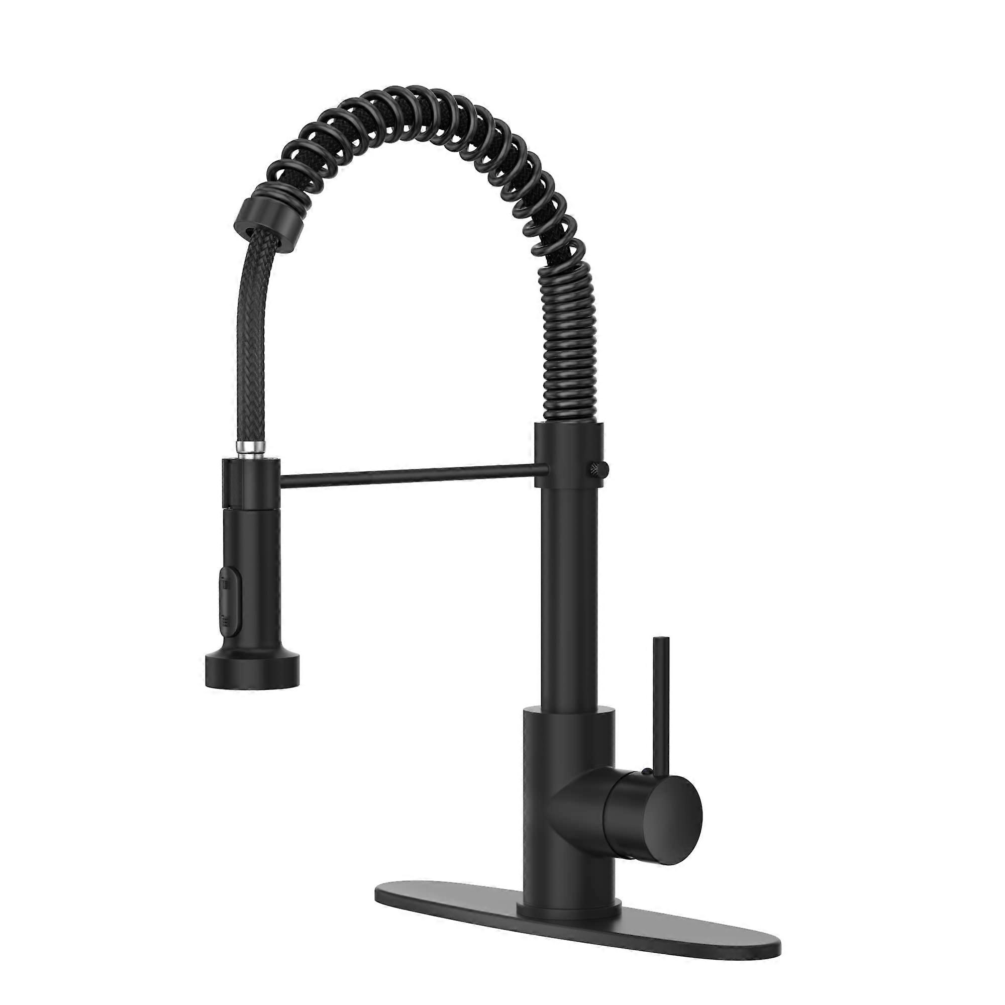 Black Kitchen Taps Single Handle Commercial Kitchen Sink faucet Multi -functionable tapable tap Farm House RV bar and 3 -hole deck (matte black)
