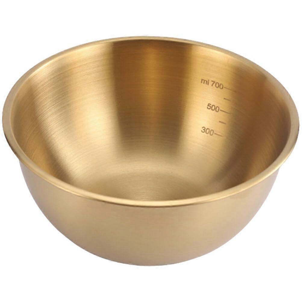 Stainless Steel Mixing Bowls 1200ML Set for Baking, Ramen, Salad, Food Storage, Dough Prep, Metal Fruit Container Gold